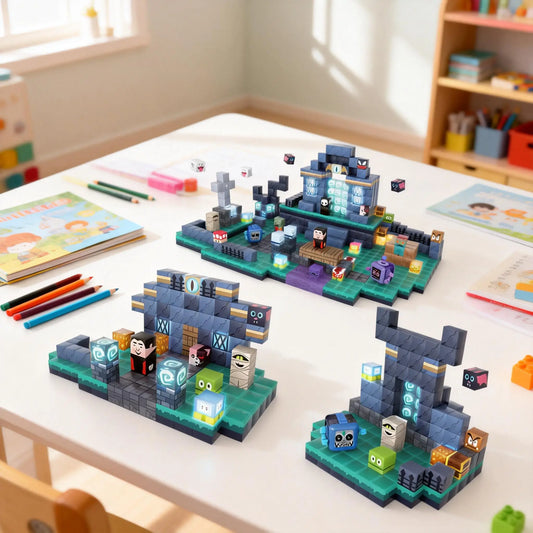 Brave toddler building magnetic monster world | STEM learning toy for 3+ year olds | Award-winning creative blocks