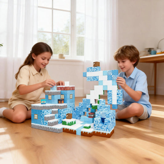 Montessori Magnetic Blocks:Snow World montessori