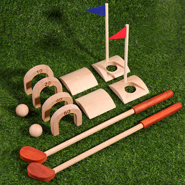 Montessori wooden golf toy set for kids – perfect outdoor gifts for siblings to play together