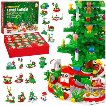All 24 models from the Christian building set, including a Christmas tree, snowman, reindeer, and Santa Claus.