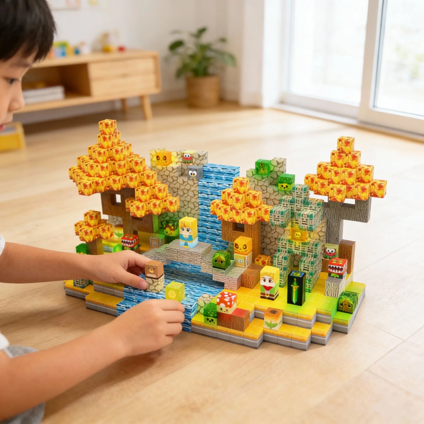 200-Piece Knight & Princess Magnetic Blocks Set - Best Building Toys for 3 Year Olds with Castle, Treasure & Monsters