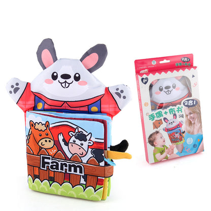 3D-Sinnesbuch mit Tierpuppen – Pinguin, Eichhörnchen und Hase zum Lernen und Spielen für Babys
