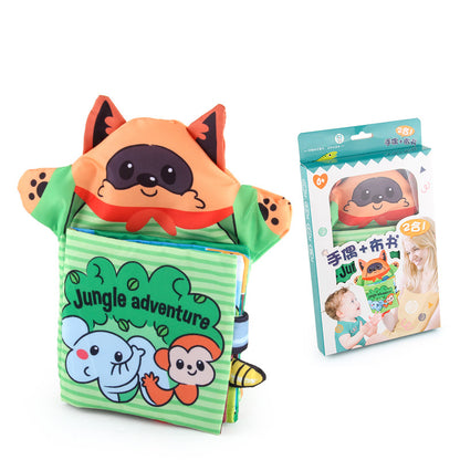 3D-Sinnesbuch mit Tierpuppen – Pinguin, Eichhörnchen und Hase zum Lernen und Spielen für Babys
