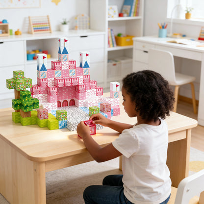Montessori Magnetic Blocks:Pink Castle montessori