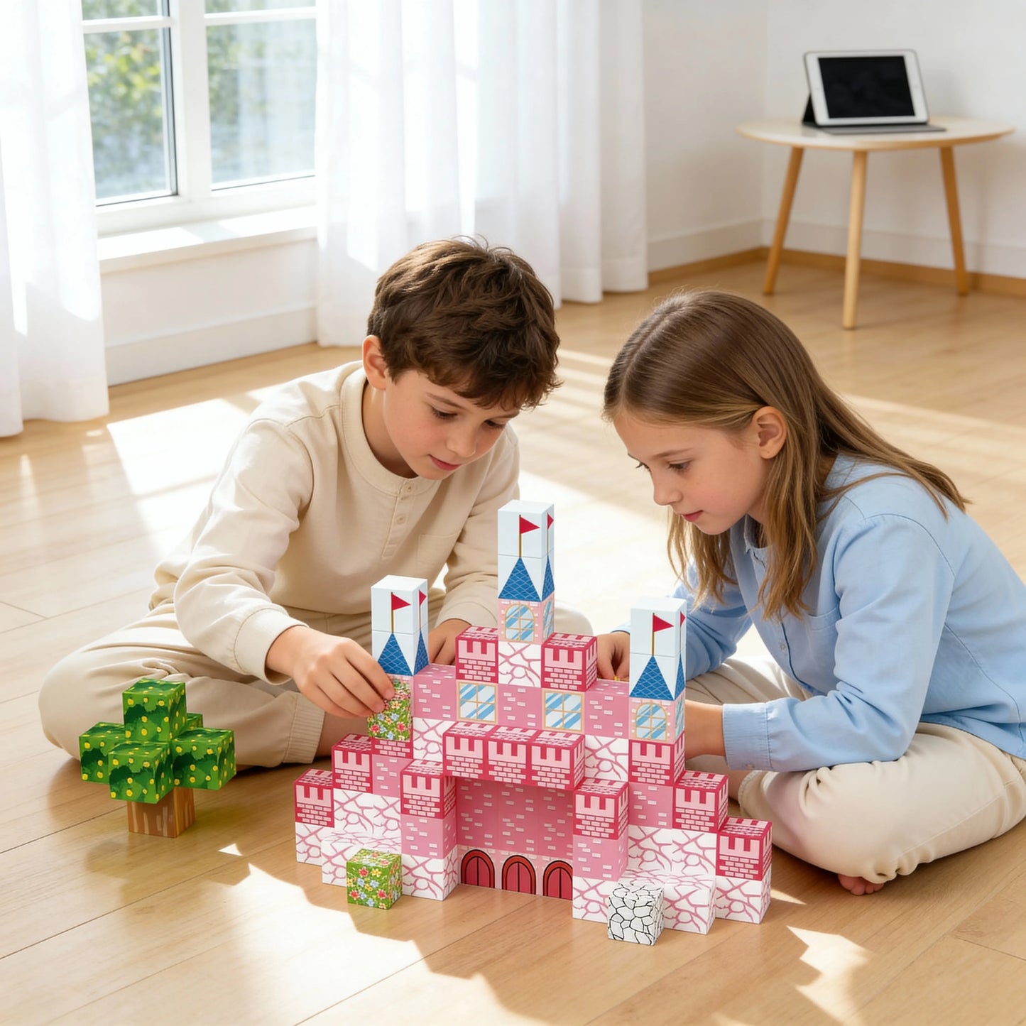 Montessori Magnetic Blocks:Pink Castle montessori