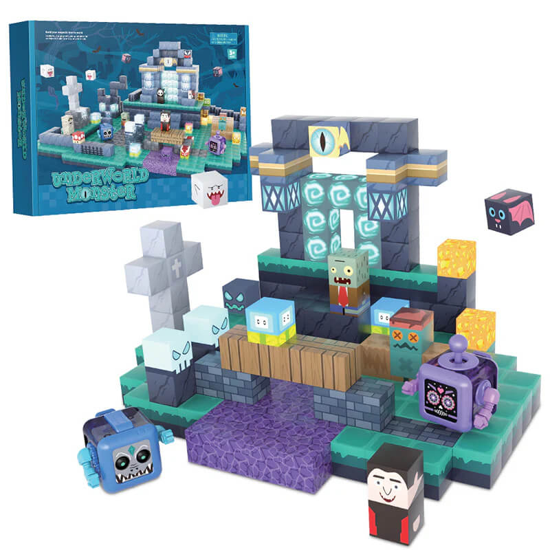 Brave toddler building magnetic monster world | STEM learning toy for 3+ year olds | Award-winning creative blocks
