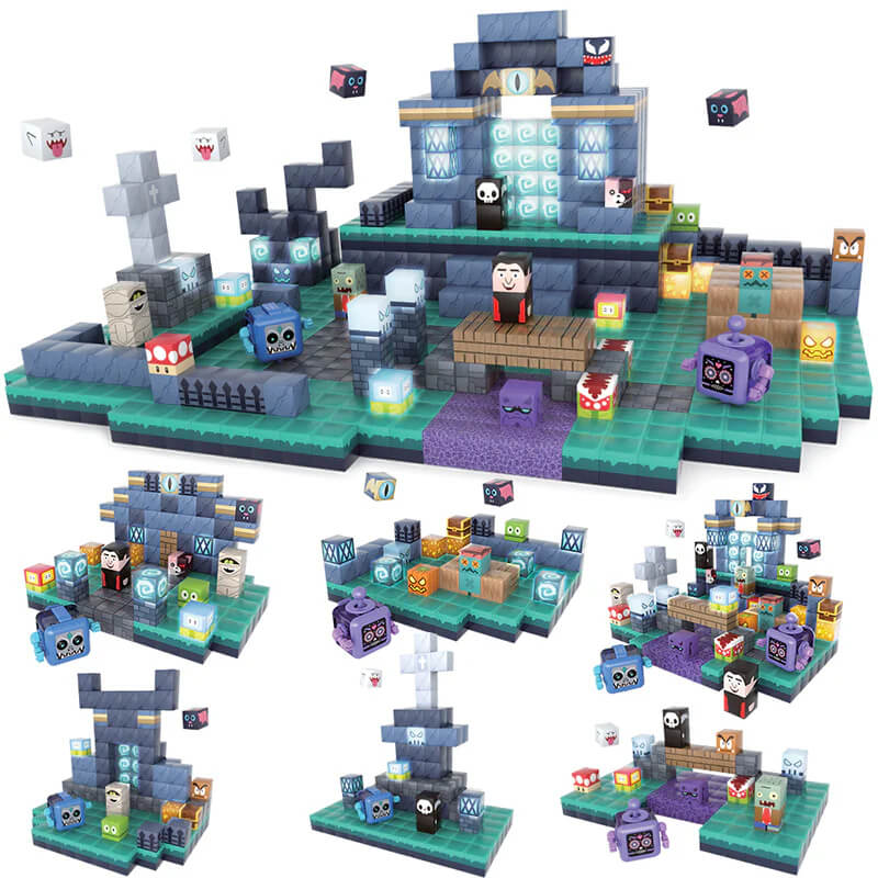 Brave toddler building magnetic monster world | STEM learning toy for 3+ year olds | Award-winning creative blocks