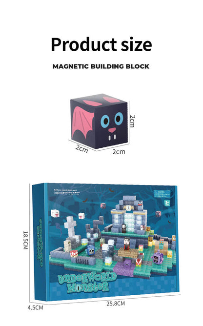 Brave toddler building magnetic monster world | STEM learning toy for 3+ year olds | Award-winning creative blocks