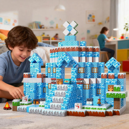 Montessori Magnetic Blocks: Snow World montessori