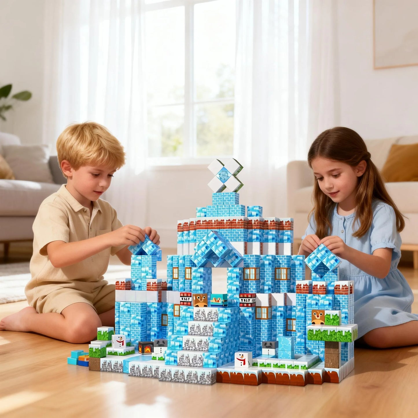 Montessori Magnetic Blocks: Snow World montessori