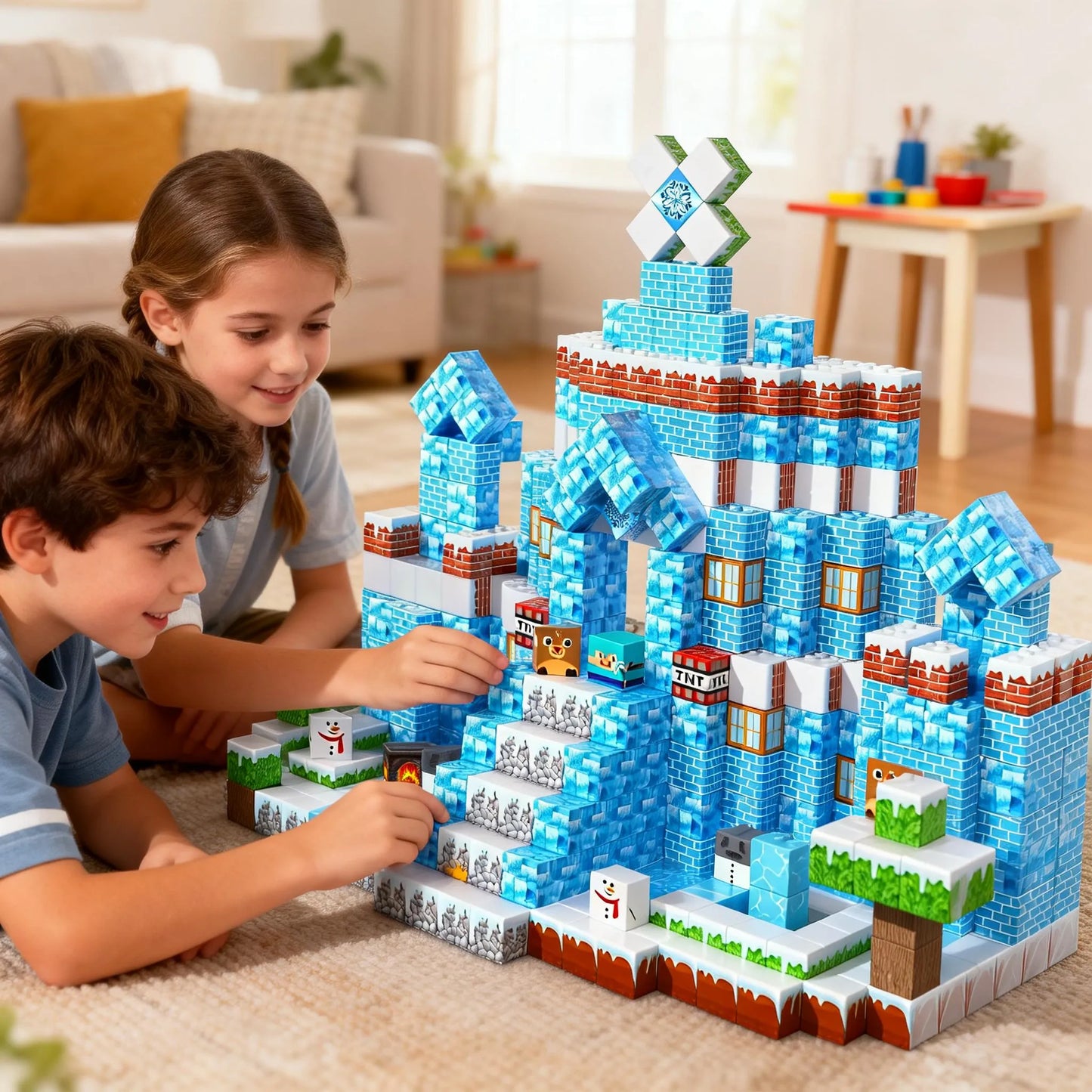 Montessori Magnetic Blocks: Snow World montessori