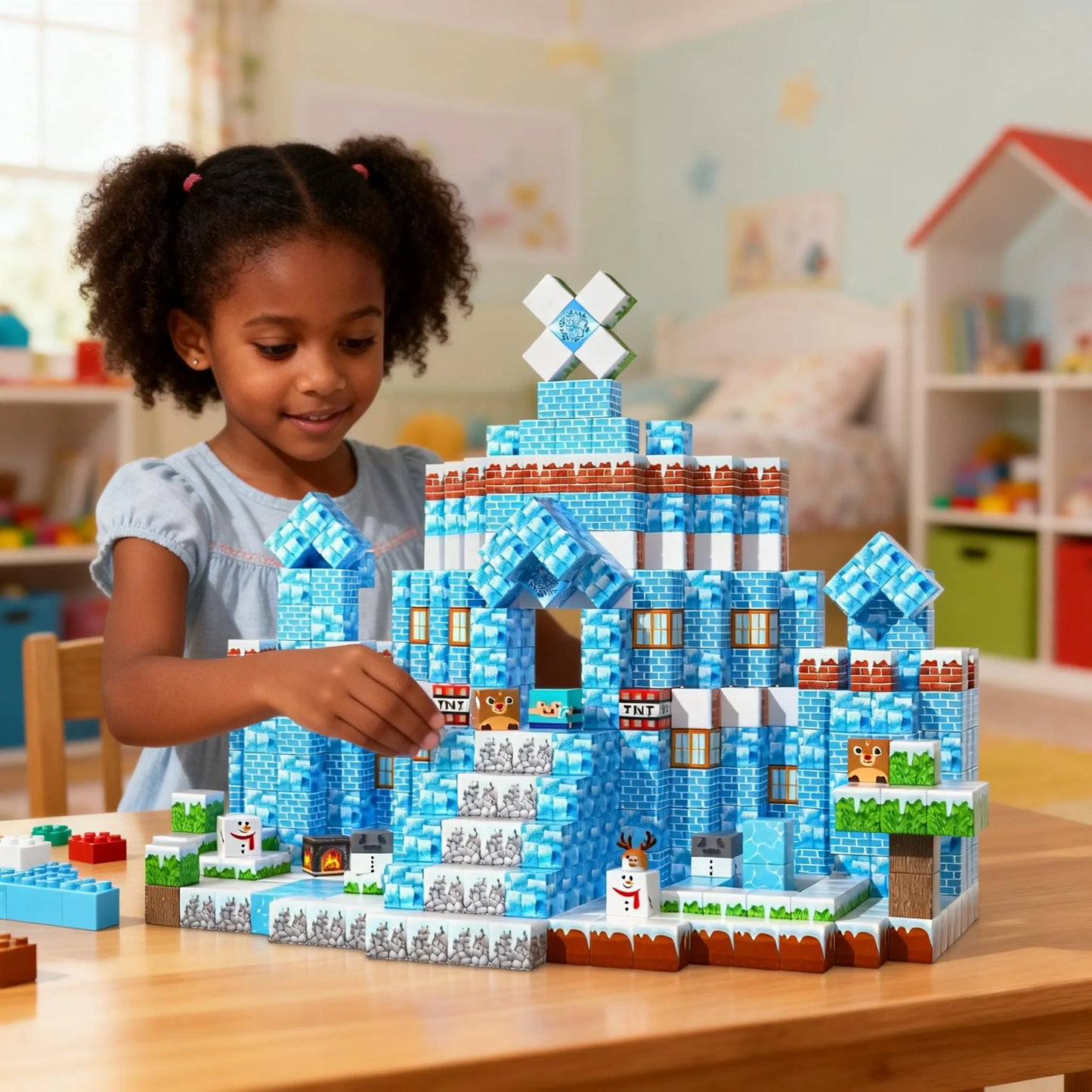 Montessori Magnetic Blocks: Snow World montessori