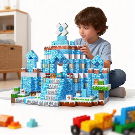 Montessori Magnetic Blocks: Snow World montessori