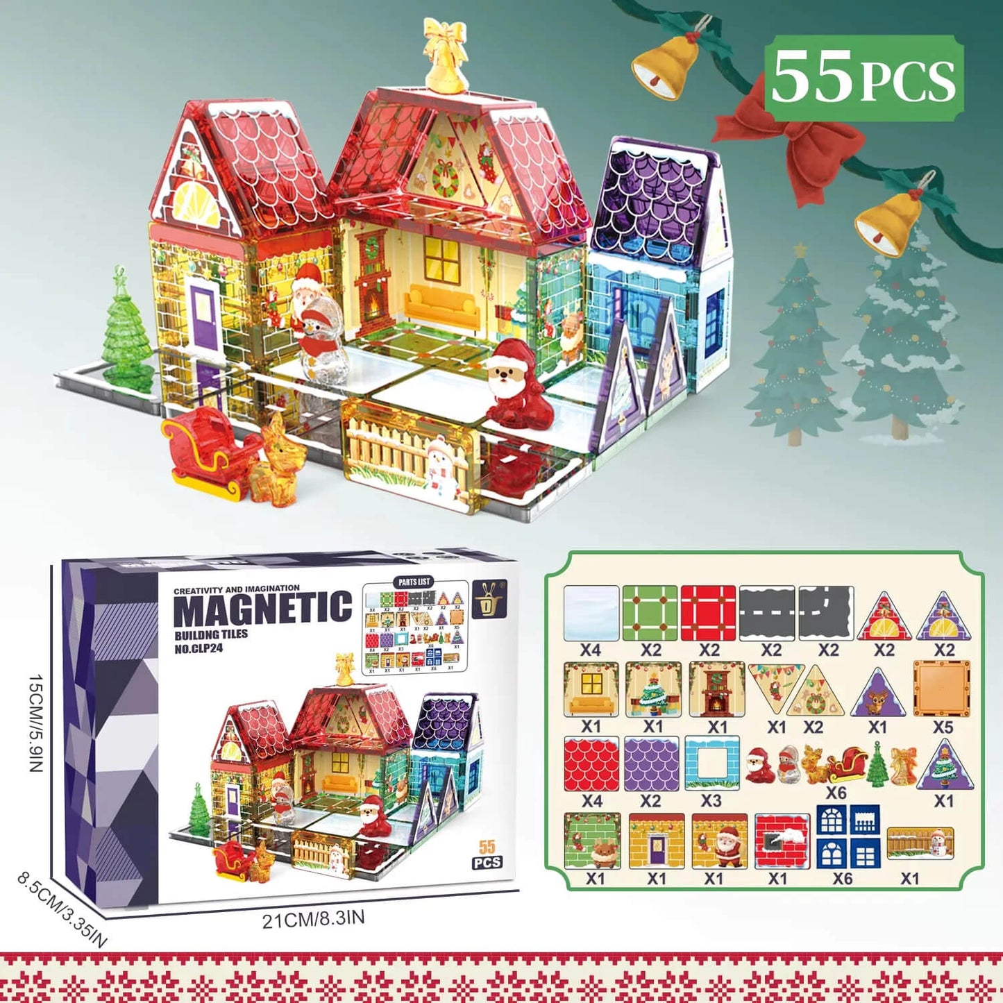 166-piece magnetic building blocks set for kids - create your own knight adventure kingdom with swords, monsters, and treasures
