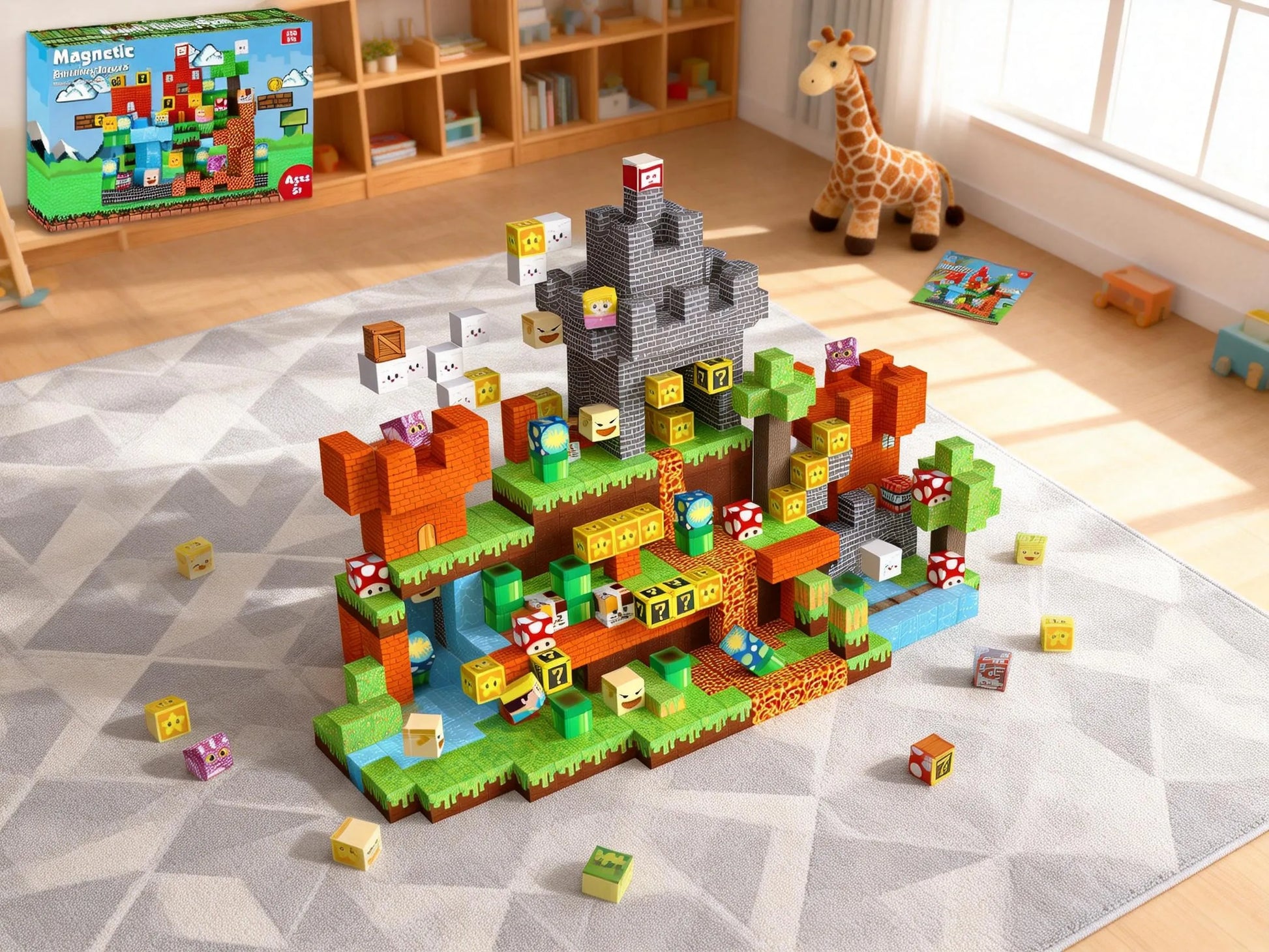 Montessori Magnetic Blocks:Adventure on Mushroom Island montessori