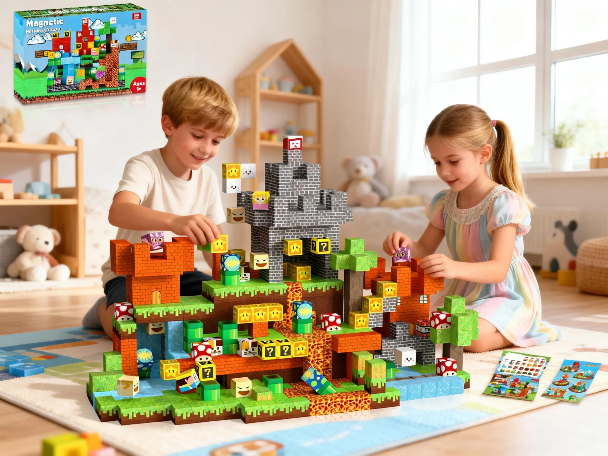 Montessori Magnetic Blocks:Adventure on Mushroom Island montessori