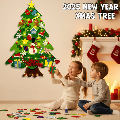  A joyful child hanging DIY Christmas ornaments on the tree, enjoying creative play with our kid-friendly decoration set.