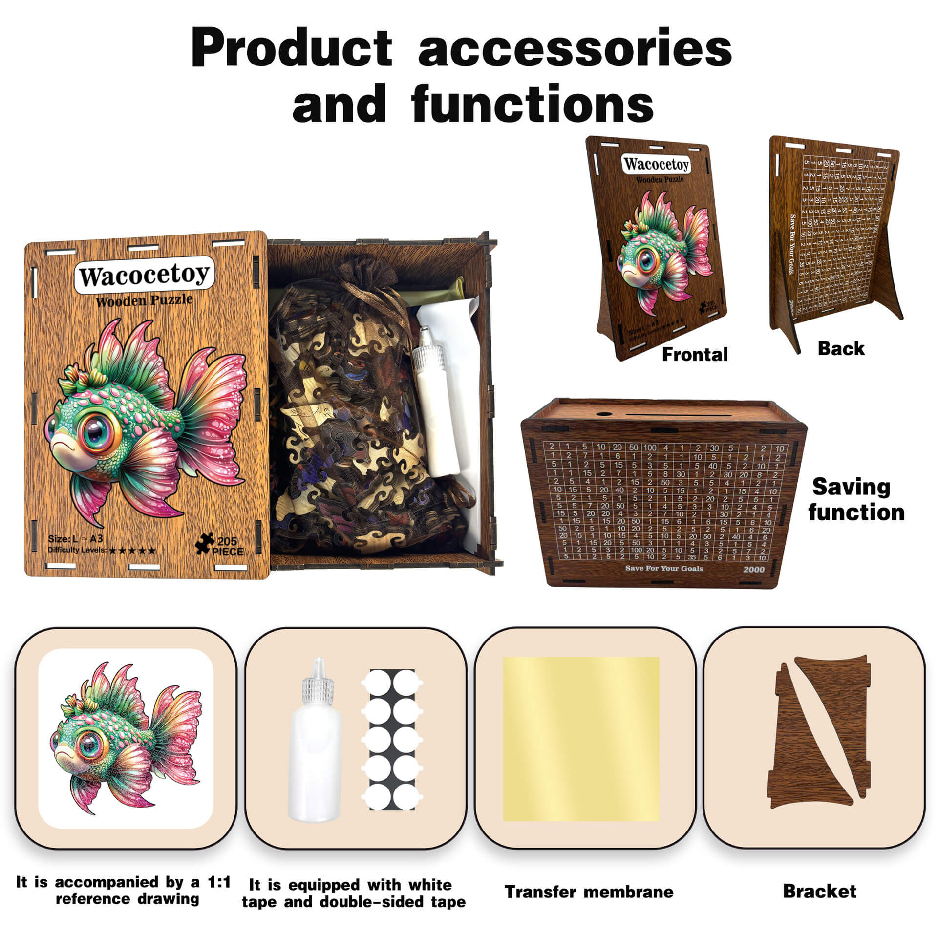 Clownfish Puzzle and Money Bank | Montessori Educational Gift montessori