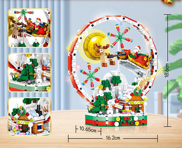 The completed model of our 878-piece creative building set, showcasing an intricate and colorful design.