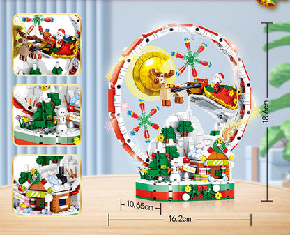 The completed model of our 878-piece creative building set, showcasing an intricate and colorful design.