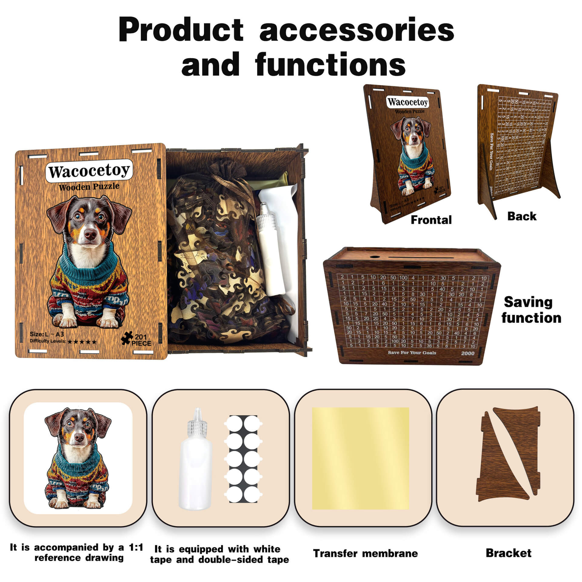 Dachshund Puzzle & Coin Bank | Montessori Educational Gift montessori