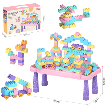 Großes Set pastellfarbener makronenförmiger Bausteine als STEM-Konstruktionsspielzeug für Kleinkinder