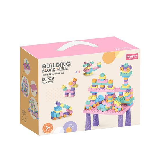Großes Bausteineset in pastelligen Macaron-Farben für Kleinkinder – STEM-Konstruktionsspielzeug