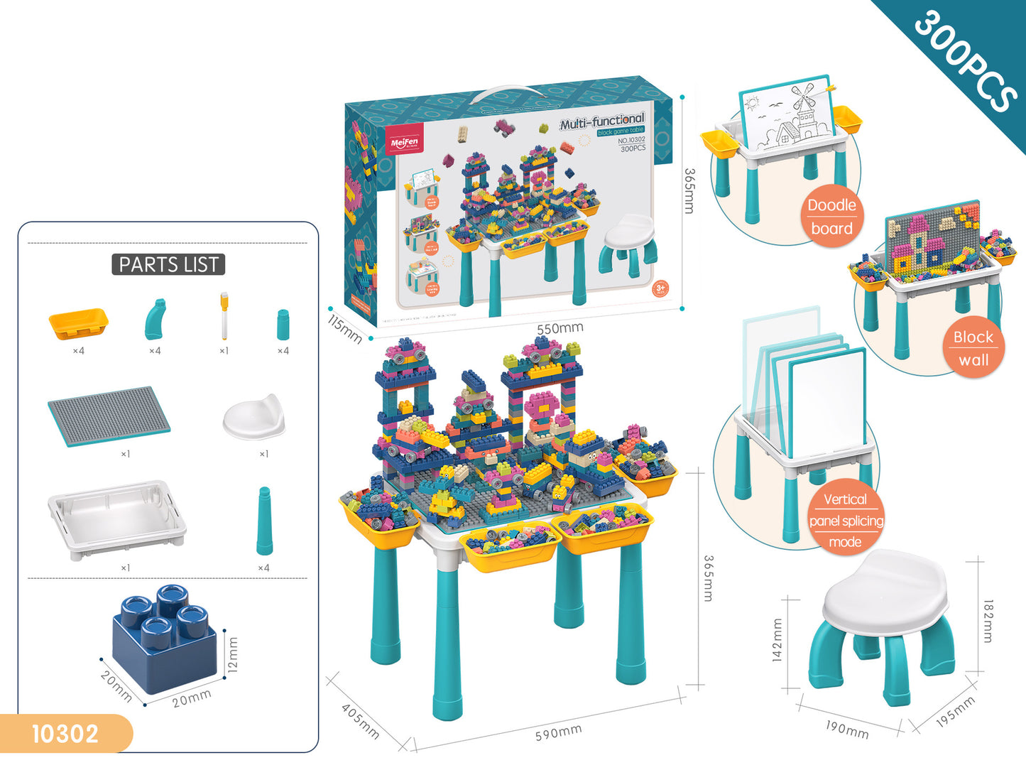 Großes Bausteineset in pastellfarbenen Makaronen-Design für Kleinkinder – STEM-Konstruktionsspielzeug