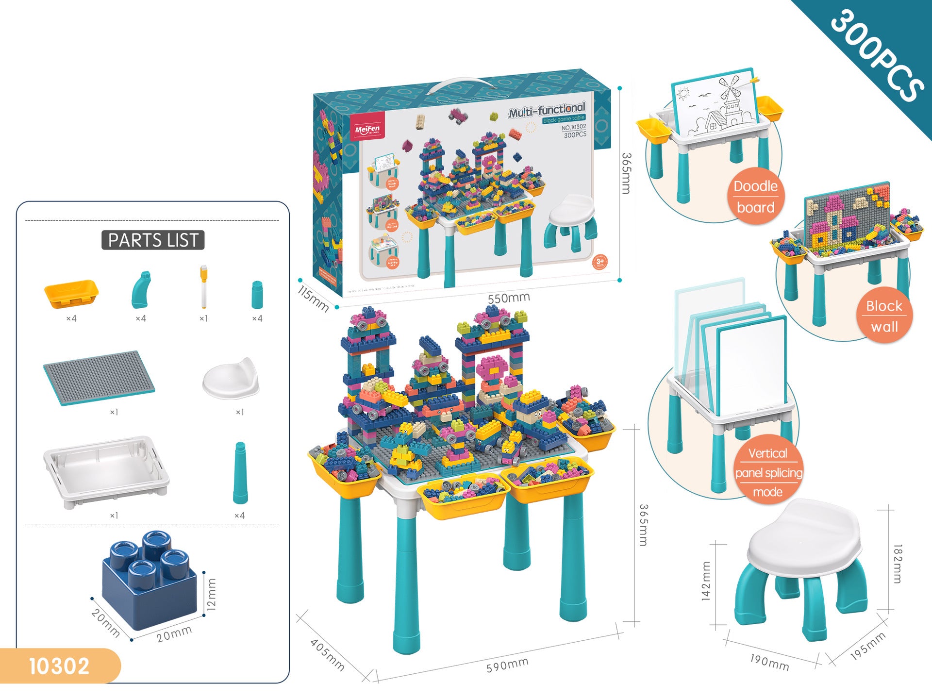 Großes Bausteineset in pastellfarbenen Makaronen-Design für Kleinkinder – STEM-Konstruktionsspielzeug