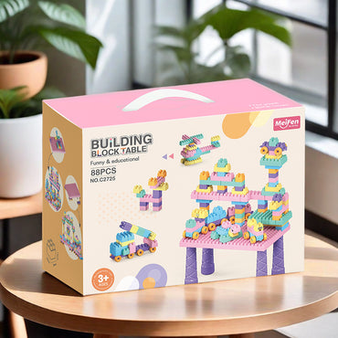 Großes Bausteinset in pastelligen Macaron-Farben für Kleinkinder – STEM-Bauspielzeug