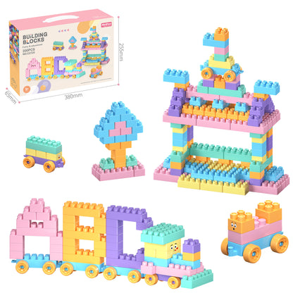 Pastellfarbenes Makaron-Bausteinset in großer Größe für Kleinkinder – STEM-Bauspielzeug