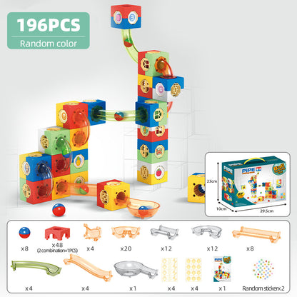 Magnetisches Kugelbahn-Set für Kinder – Kreatives STEM-Baukäset im Montessori-Stil