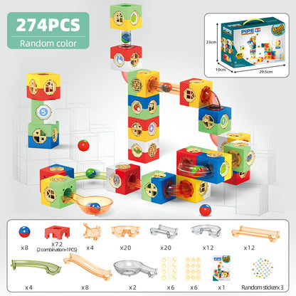 Magnetisches Kugelbahnset für Kinder – Kreatives STEM-Bauspielzeug Montessori
