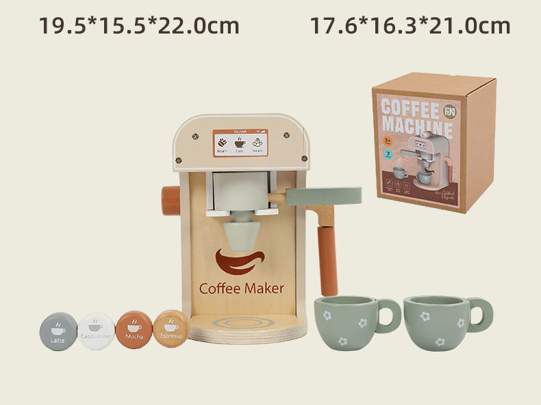 Children role-play kitchen toy set made from smooth natural wood