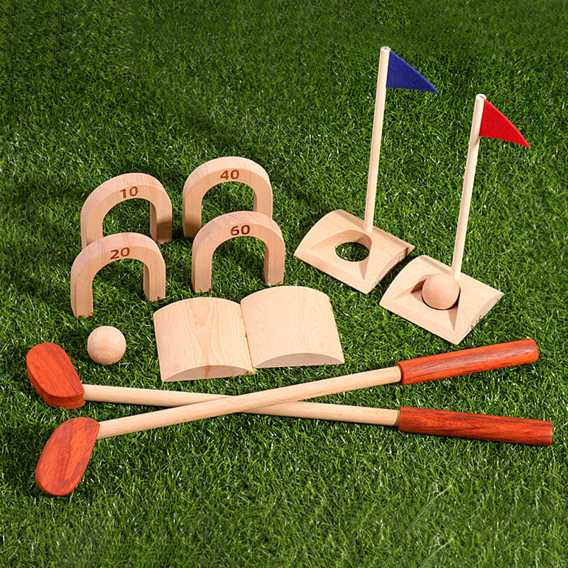Montessori wooden golf toy set for kids – perfect outdoor gifts for siblings to play together