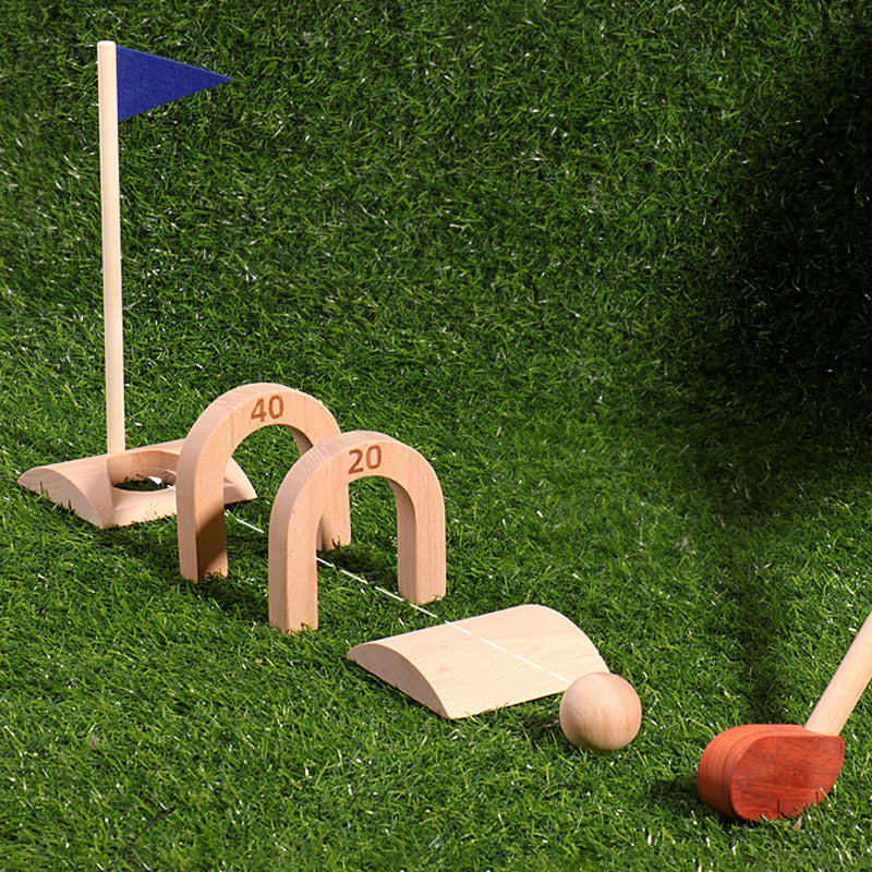 Montessori wooden golf toy set for kids – perfect outdoor gifts for siblings to play together