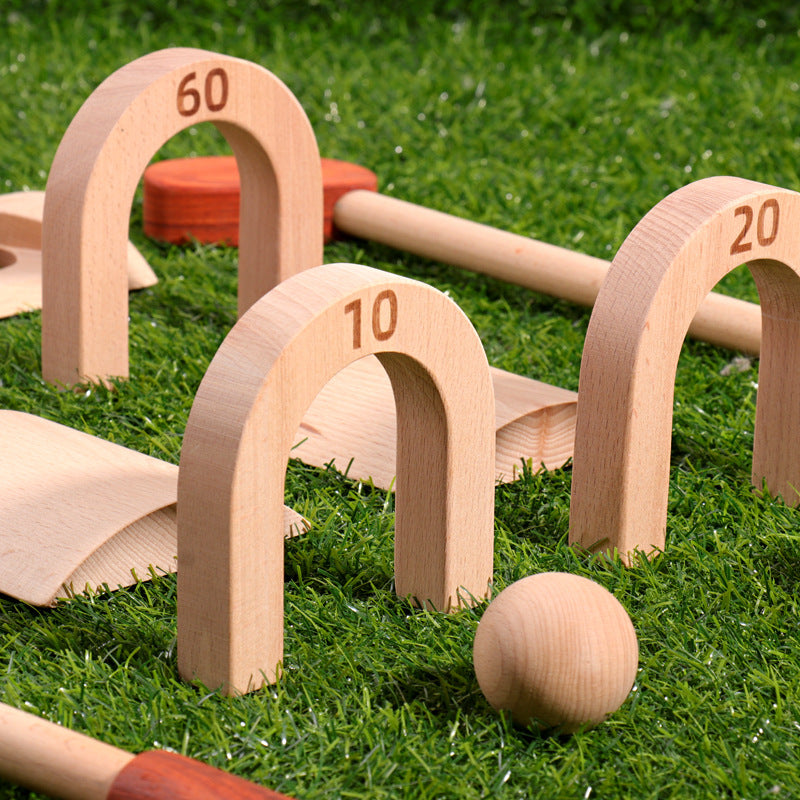 Montessori wooden golf toy set for kids – perfect outdoor gifts for siblings to play together