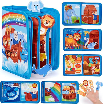 Bunte Montessori-Beschäftigungsbuch für Kleinkinder im Vorschulalter mit Dinosaurier-, Prinzessinnen-, Weihnachts-, Bauernhof-, Zoo- und Ozean-Motiven sowie 3D-Filzseiten und interaktiven Lernelementen