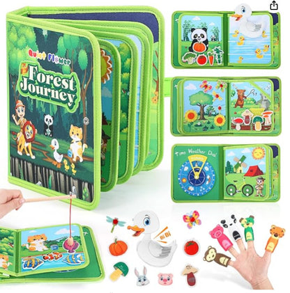 Farbvolles Montessori-Beschäftigungsbuch für Kleinkinder im Vorschulalter mit Dino-, Prinzessin-, Weihnachts-, Bauernhof-, Zoo- und Meeres-Themen sowie 3D-Filzseiten und interaktiven Lernelementen