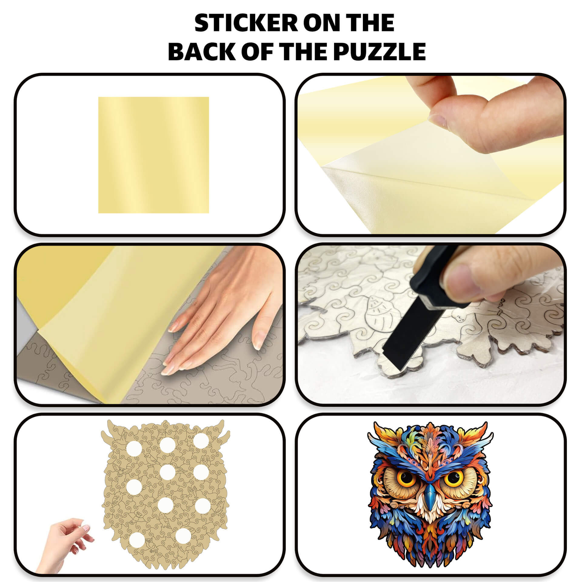 Owl wooden puzzle for kids and family fun, safe and durable educational toy