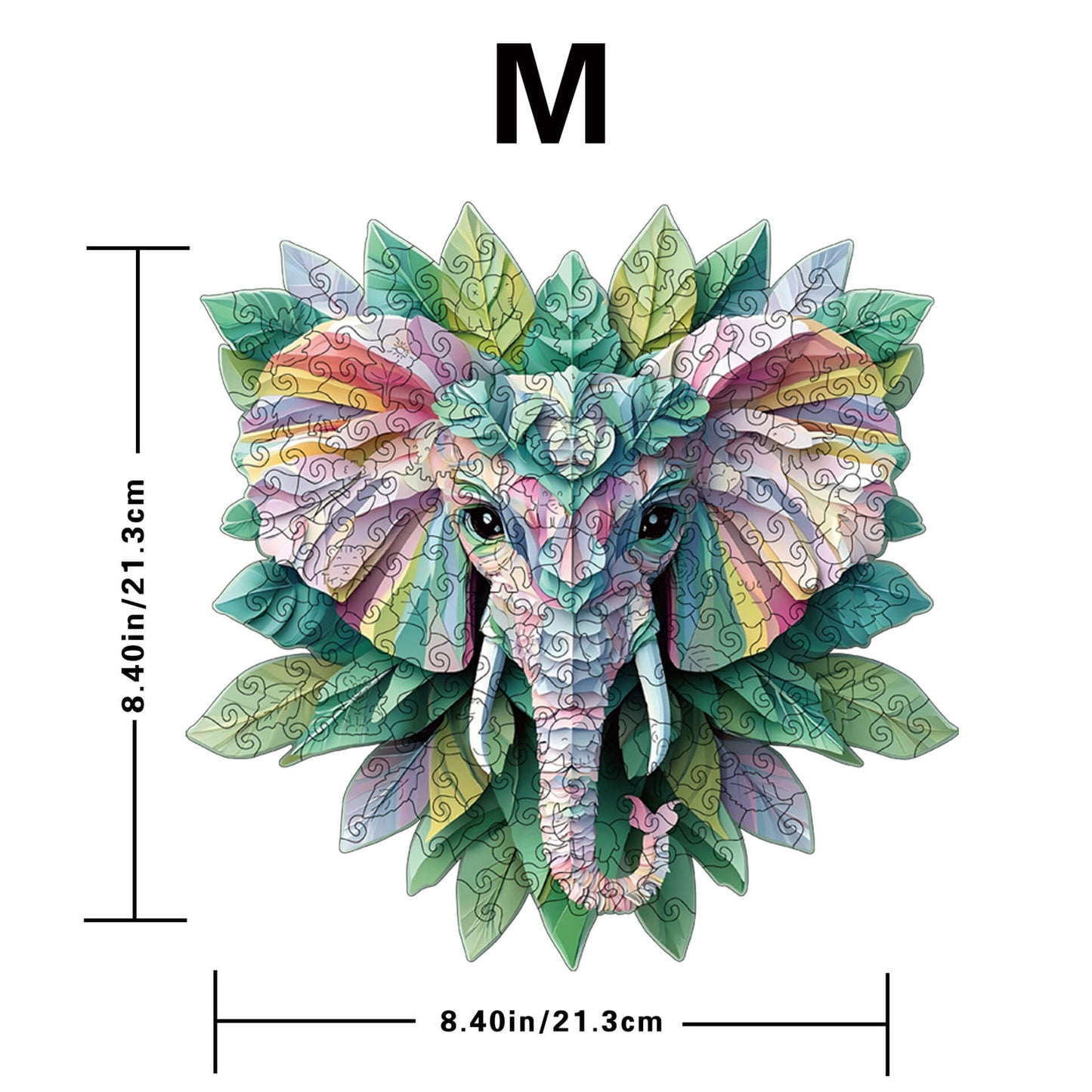 Elephant wooden puzzle displayed as home decor art