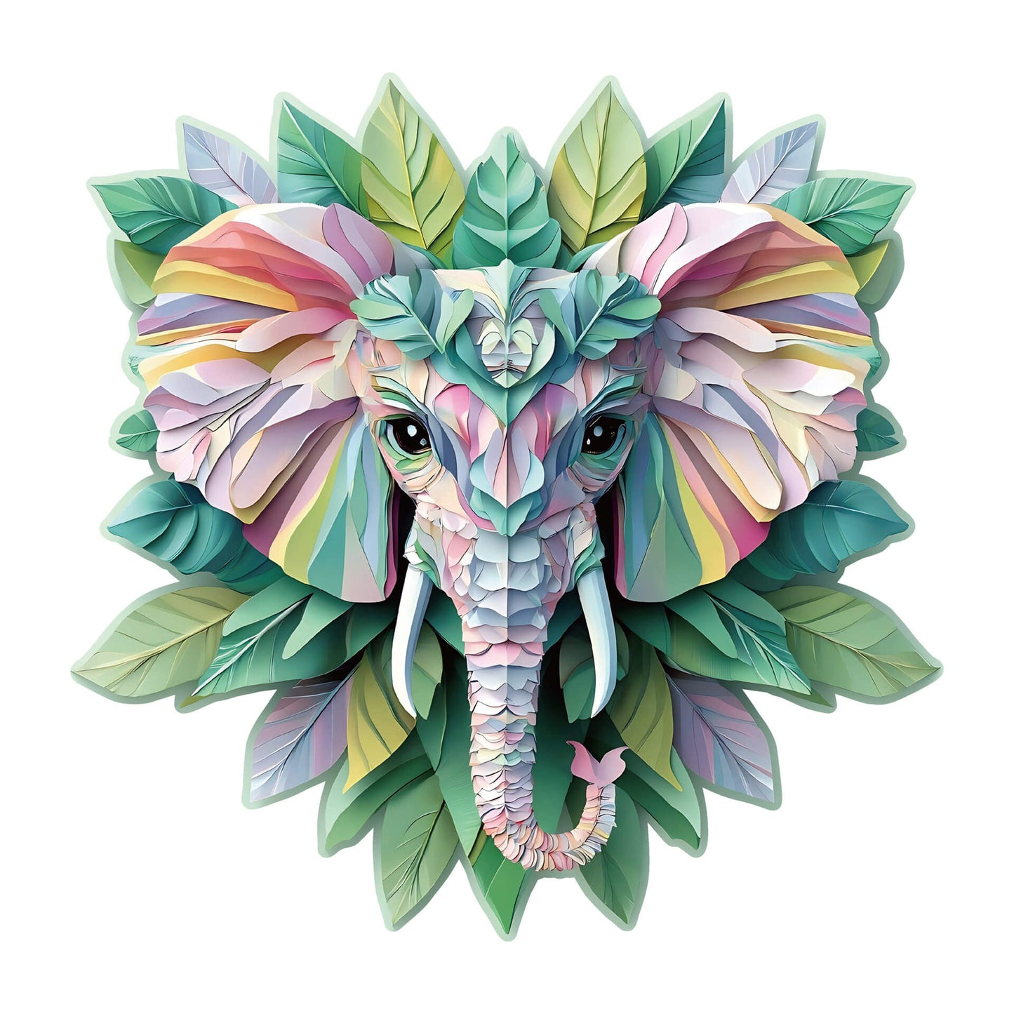 Elephant wooden puzzle displayed as home decor art