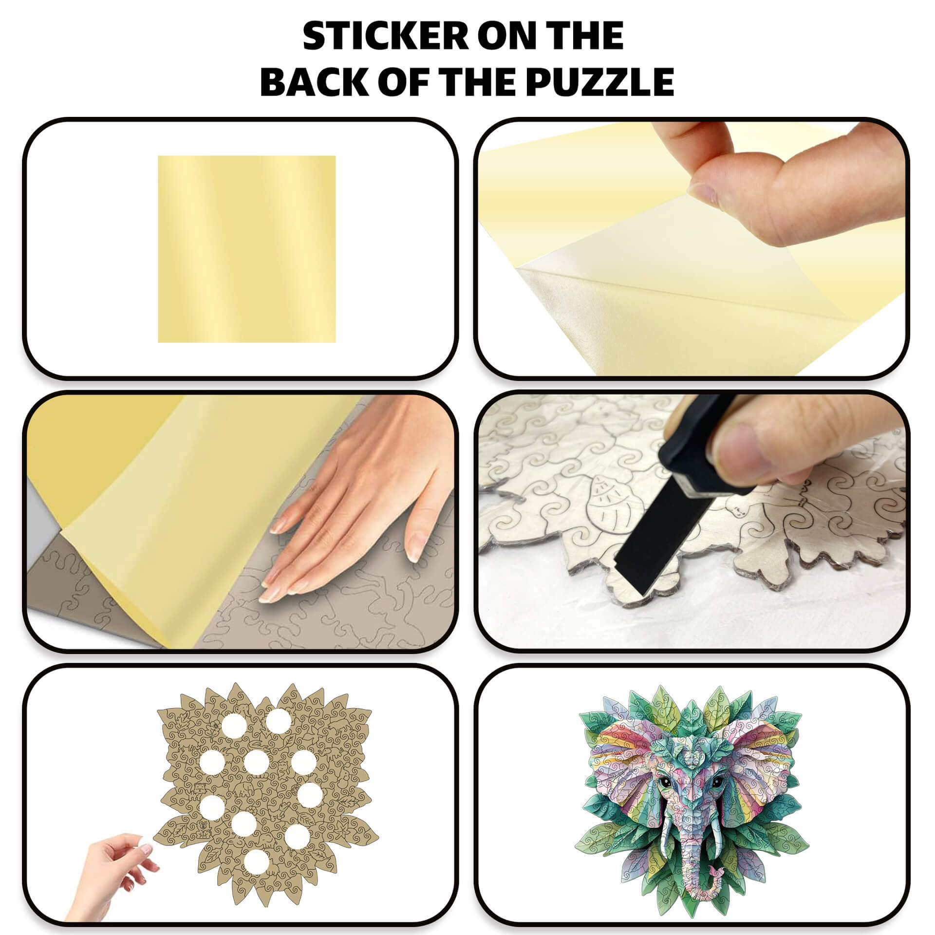 Elephant wooden puzzle displayed as home decor art