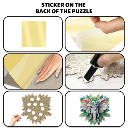 Elephant wooden puzzle displayed as home decor art