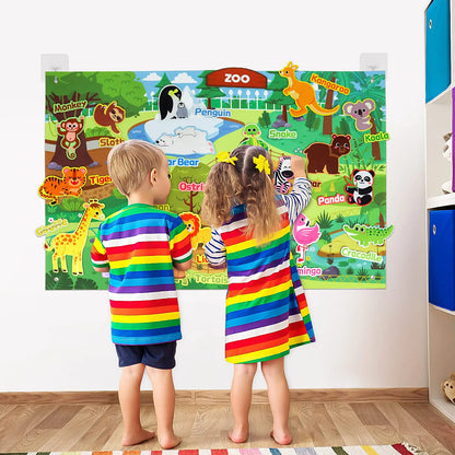 Bildendes Beschäftigungsbrett für Kleinkinder mit bunten sensorischen Elementen zur Förderung von praktischem Lernen und Kreativität