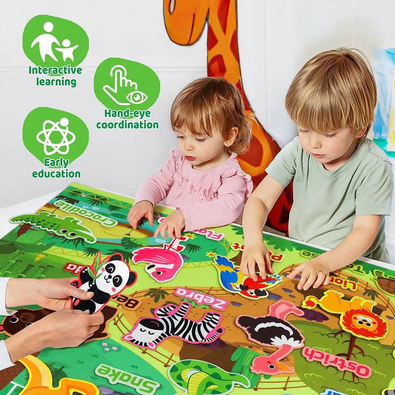 Educational busy board for toddlers with colorful sensory elements to encourage hands-on learning and creativity