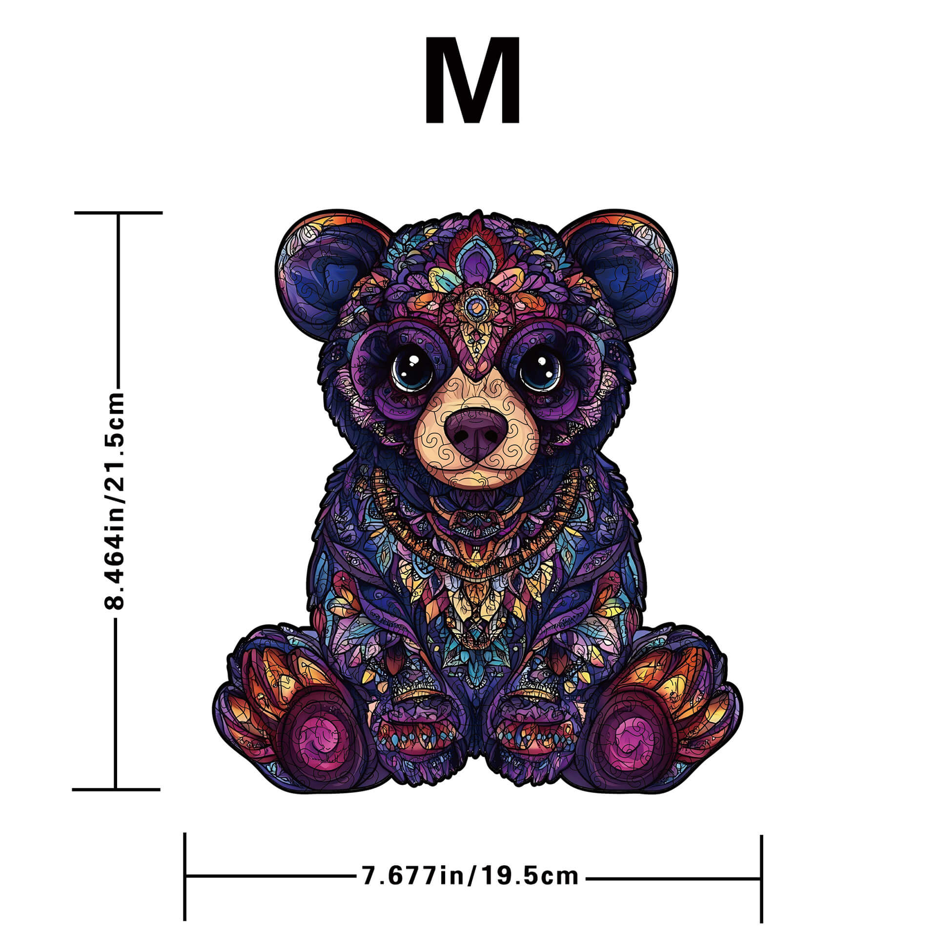 Wooden bear puzzle with unique-shaped pieces for kids aged 5 and up, educational and fun family game