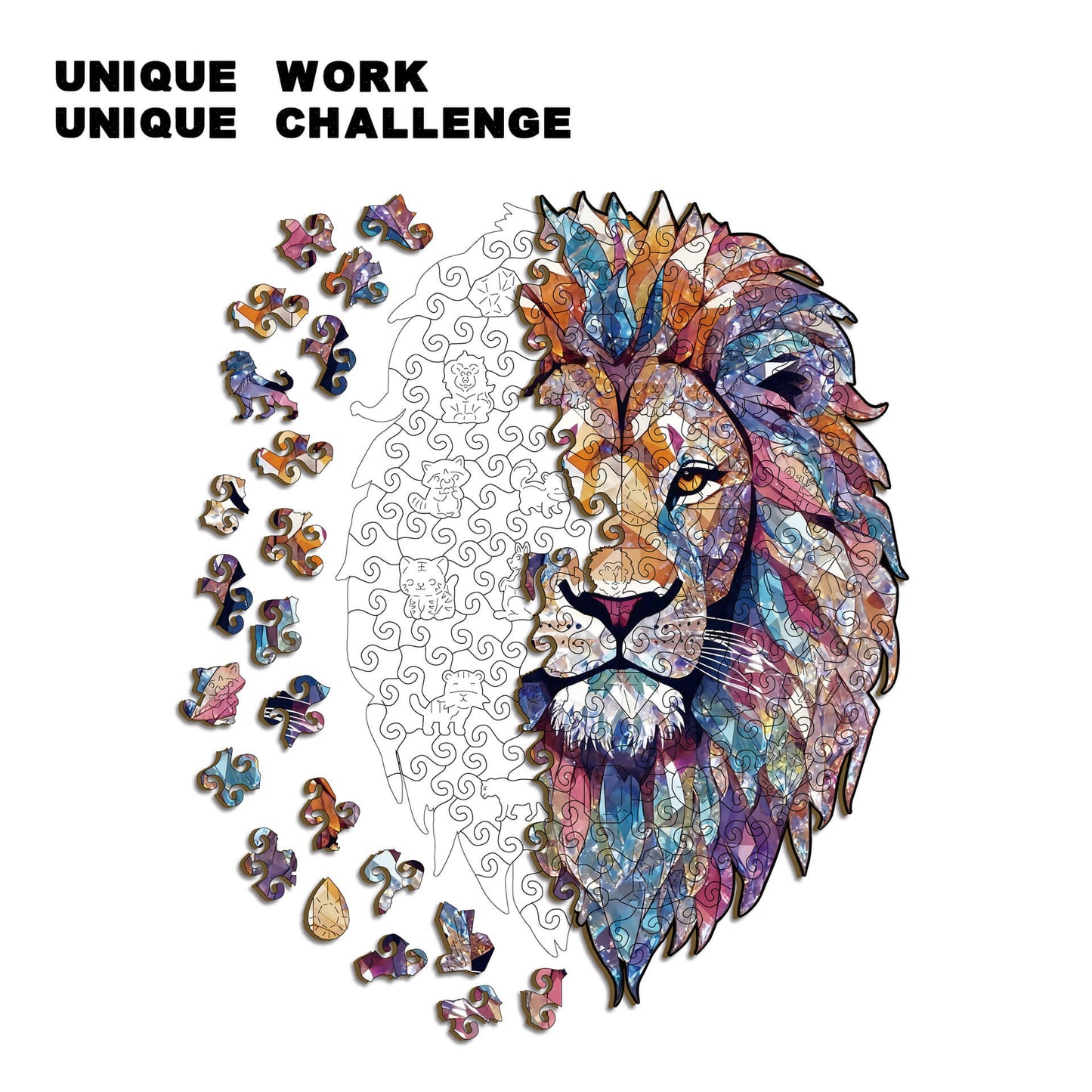 Wooden Lion Puzzle & Piggy Bank | Montessori Educational Gift montessori